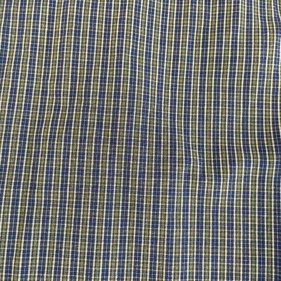 Izod Slim Fit Casual Button Down Lg Slv Check Cotton Shirt Navy + Green Sz L - Picture 6 of 12